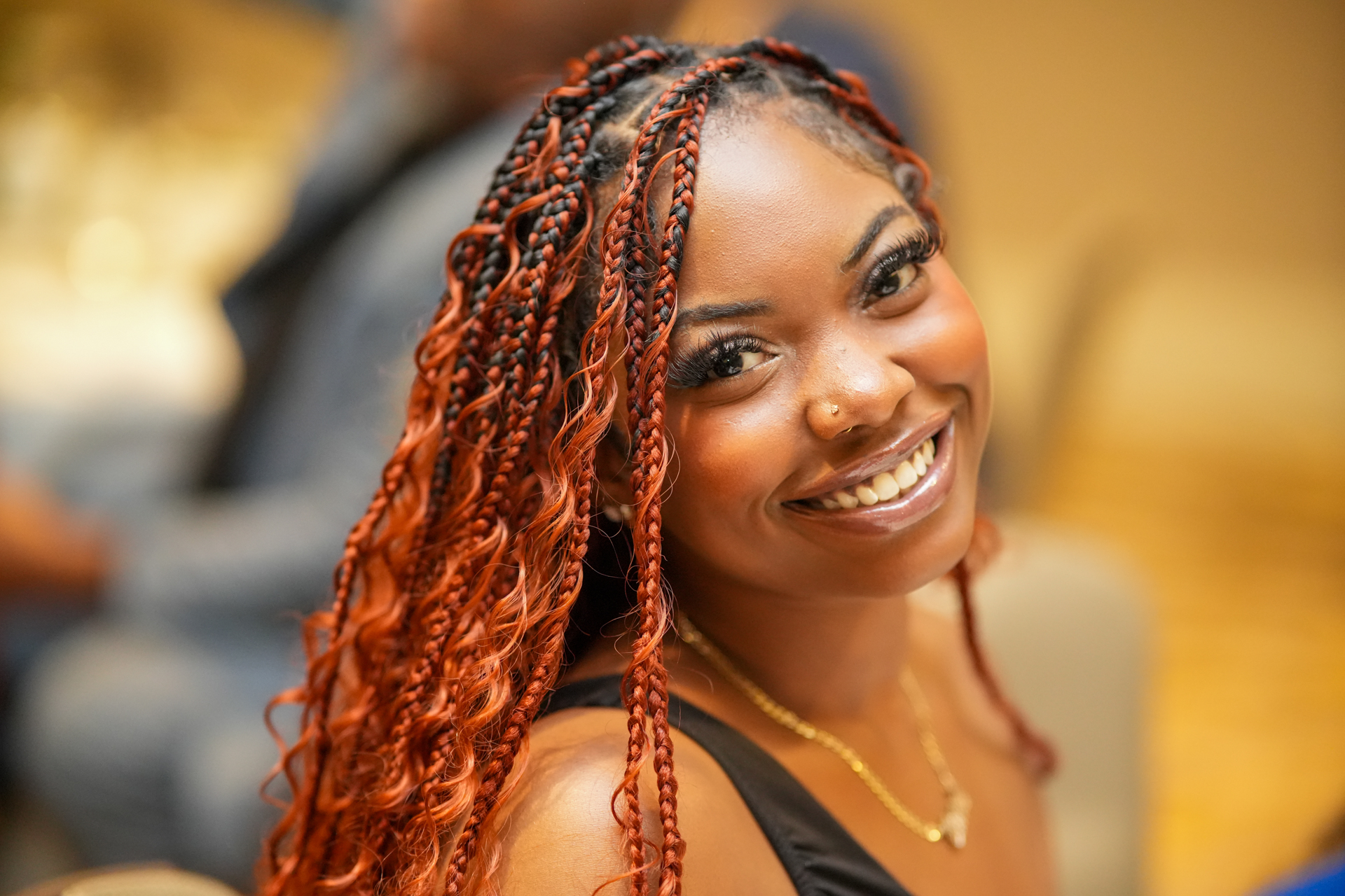Candid event portrait with golden bokeh by Media Circle in Lithonia, GA